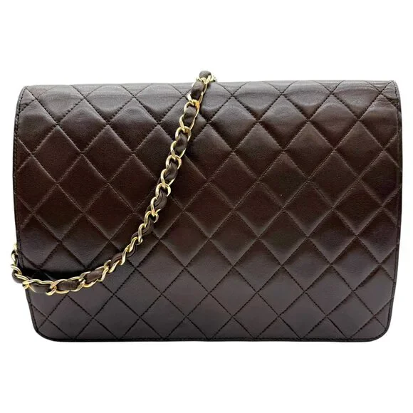 CHANEL Brown Lambskin Classic Single Flap Bag - Picture 6 of 10